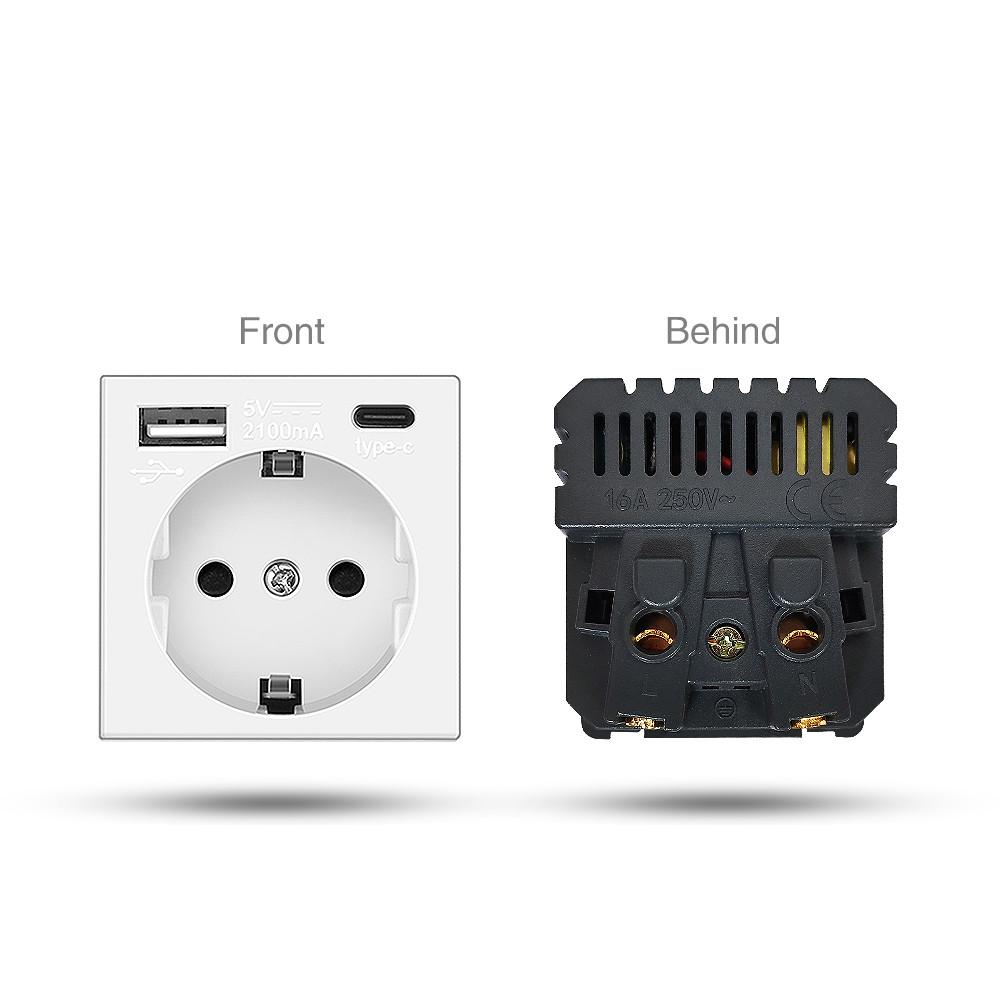 Сенсорный выключатель света из закаленного стекла, белый европейский стандарт, немецко-французская настенная розетка с USB-выключателем, модуль RJ45, комбинация «сделай сам»