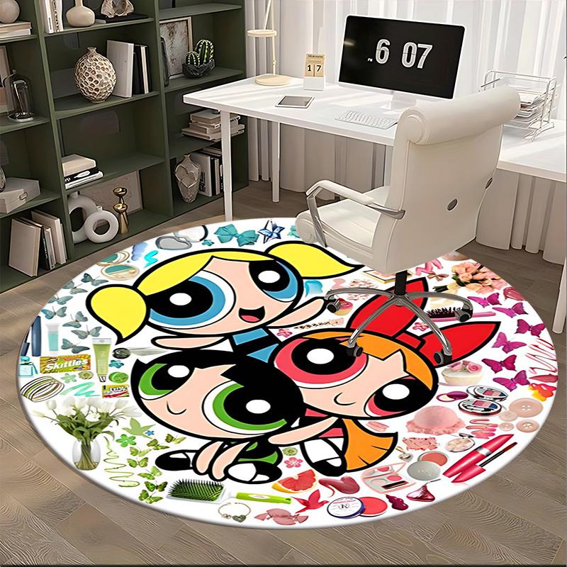 Powerpuff Girls Chair mat Round Rug Office carpet, Non slip, Suitable for Living Rooms, Bedrooms,Decor1205769a