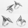 Stainless Steel Men Rings Angel Wings Punk Simple Trendy for Women Biker Fashion Jewelry Halloween Creativity Gift