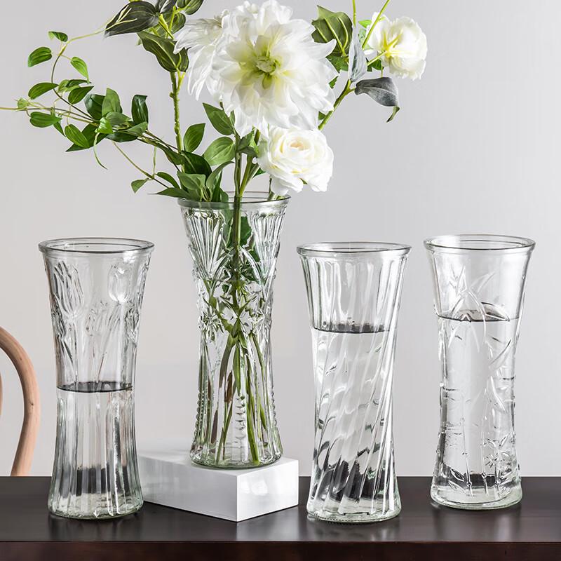 Hexagonal Clear Glass Flower Vase