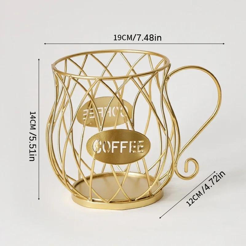Coffee Capsule Holder Storage Box Iron Hollow Coffee Capsule Storage Cup Fruit Container Irregular Shape Coffee Storage Rack