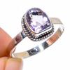 Natural Pink Amethyst Gemstone Handmade 925 Solid Sterling Silver Ring S.10 S0d38