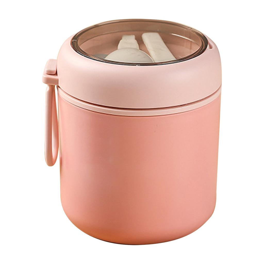 Термос из нержавеющей стали, портативные герметичные контейнеры для закусок со складной ложкой для использования на открытом воздухе, легкая бутылка для хранения