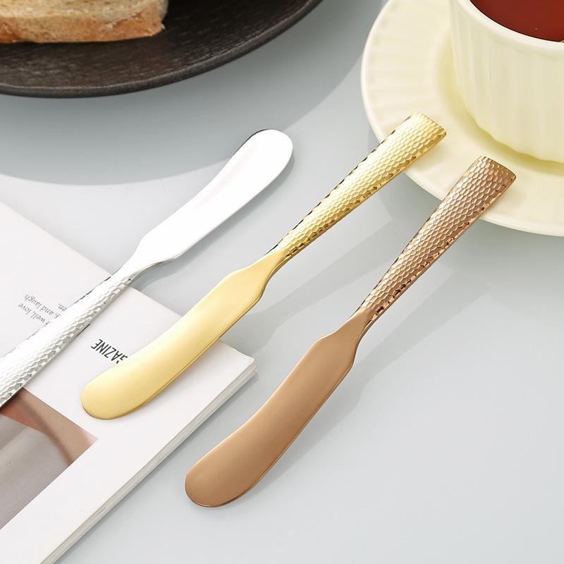Hammer patterned 304 stainless steel butter knife, cheese , jam spatula, thickened butter baking scraper kitchen accessories
