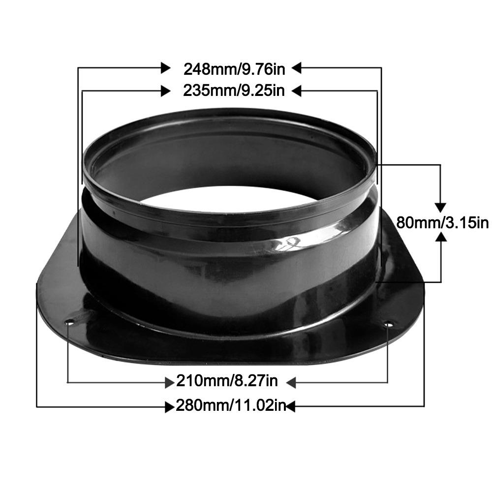 Plastic Vent Pipe Adapter Flange Connector Wall-mounted Ducting Tool Exhaust Pipe Joint Easy Installation