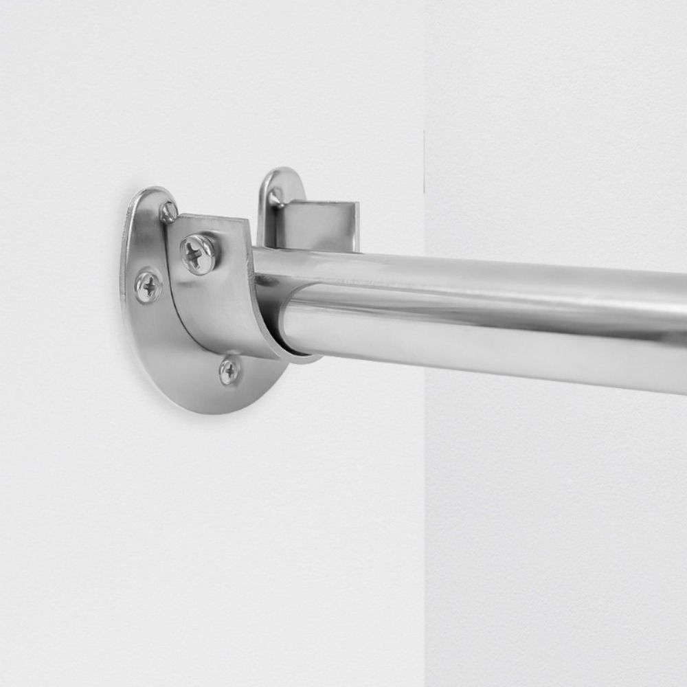 2PCS with Screws Flange Seat Thick Closet Rod Brackets Durable Furniture Hanger Rail