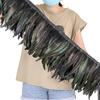 2Meter Black Rooster Tail Feathers Trim 10-12Inches Pheasant Feather Fringe Ribbon Dancers Supplies Carnival Coque Plumas