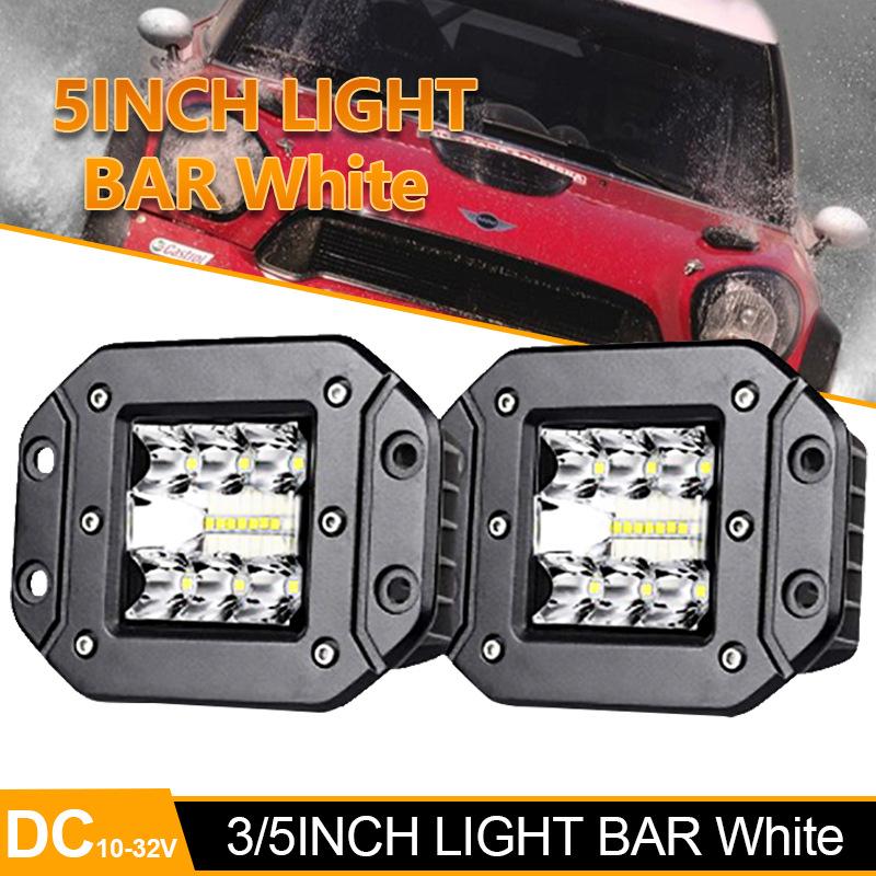 5 Inch Flush Mount LED Work Light Spot Flood Light Bar Bright Beam Fog Lamp For Jeep Off Road 4x4 ATV Truck Trailer Headlight