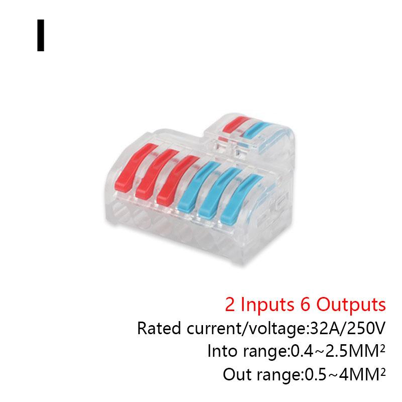 Быстрый разветвитель 2 входа 4/6 выхода 3 входа 6/9 выхода Разъем для проводов Универсальный разъем для проводного кабеля Вставной клеммный блок для проводника