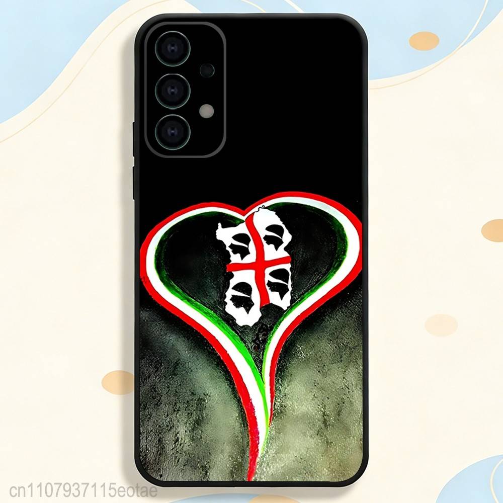 Flag of Sardinia COOL Phone Case For Samsung S25,S26,S24,S21,S22,S23,S30,Ultra,S20,Plus,Fe,Lite,5G Black Cover