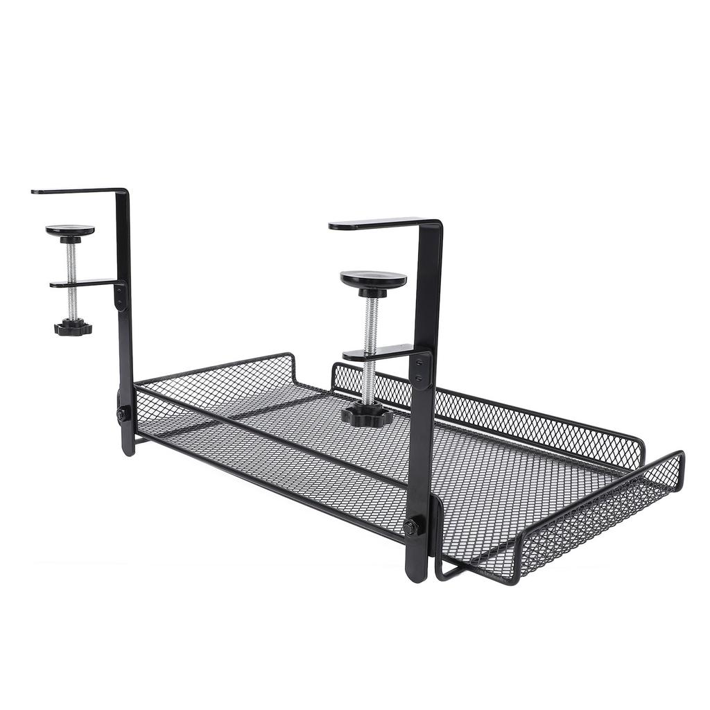 Under Desk   Clamp On Storage Shelf Basket Cable Management Tray for Wire Router Power Strip