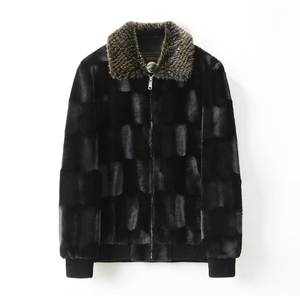 Fur Coat for Men's Mink Fur Coat for Whole Mink Men's Winter Gold Mink Fur Coat