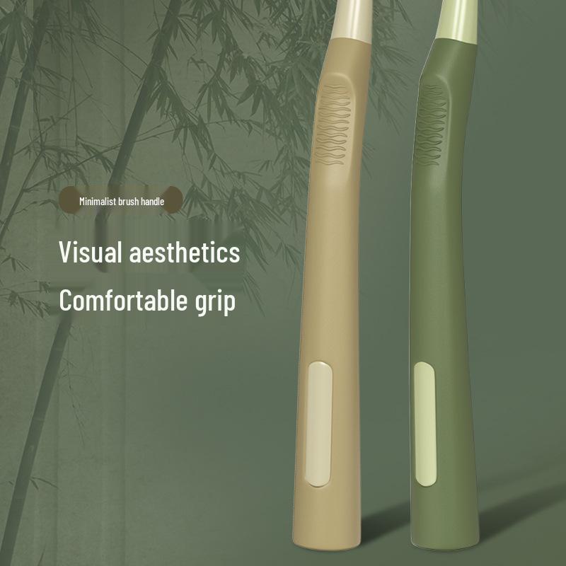 [LR] Набор из 4 мягких мануальных зубных щеток в лесном стиле с многоотверстиями, удлиненными и расширенными, для семейного использования
