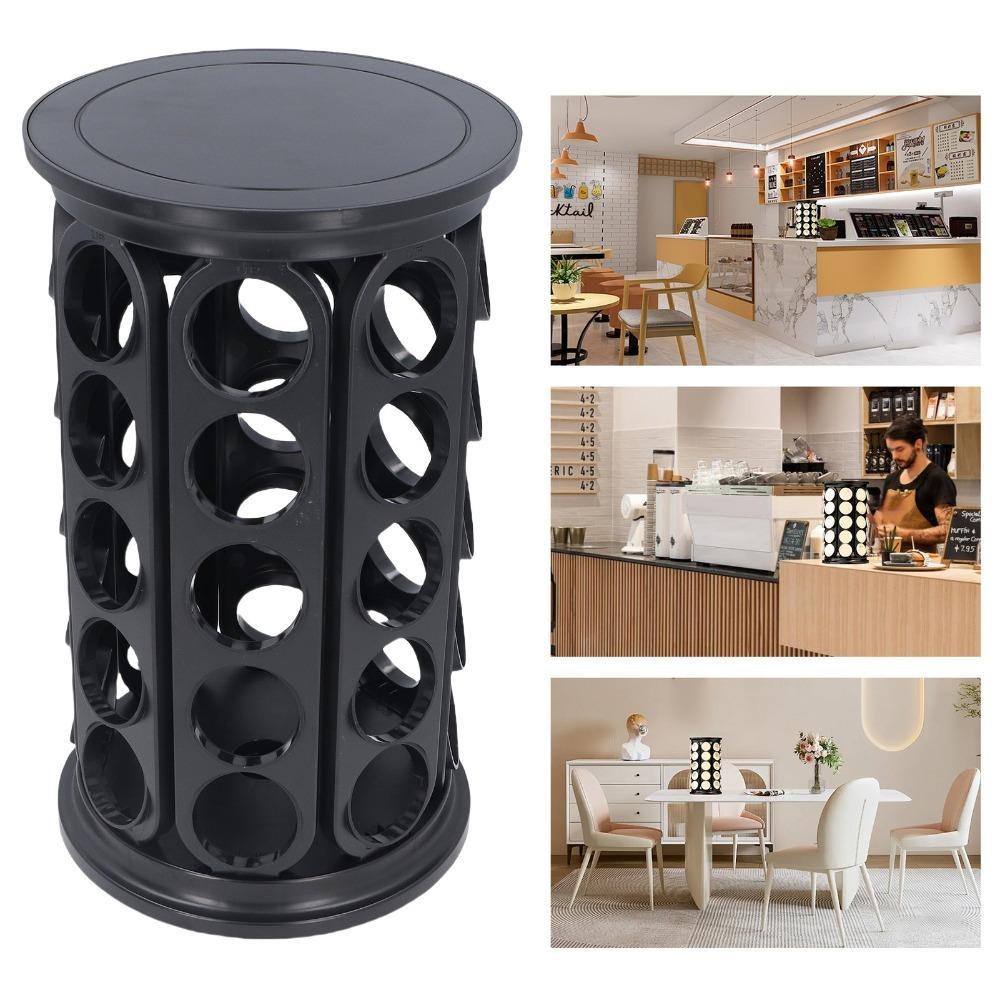 360 Degree Rotation Rotating Coffee Pod Holder Large Capacity Countertop Design Coffee Capsule Storage Rack 40 Pods Capacity