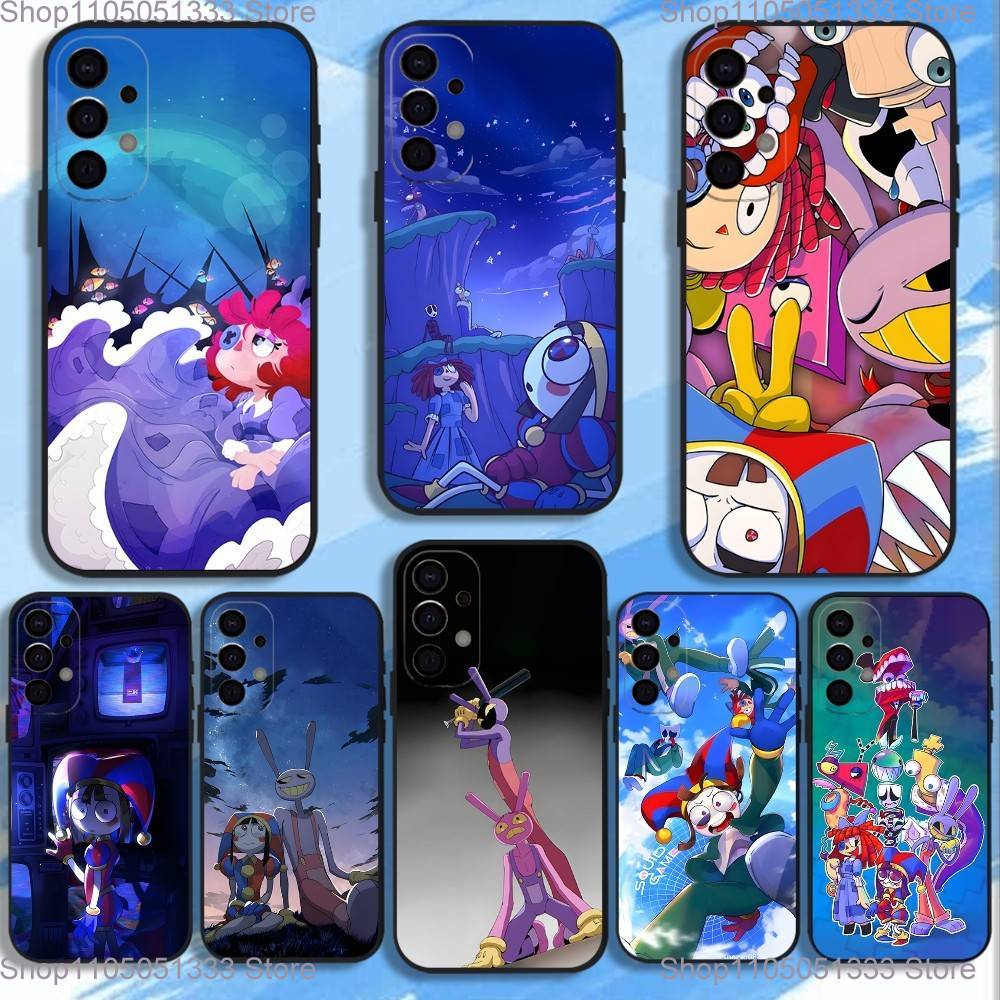 Потрясающий D-Digital C-Circus Чехол для телефона Samsung S25,S24,S21,S22,S23,S30,Ultra,S20,Plus,Fe,Lite,5G Черный