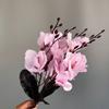 Искусственные цветы магнолии, 5 веток, многоцветковые, шелковые, имитация, букет, синий, 20 бутонов, искусственные растения, декор для дома