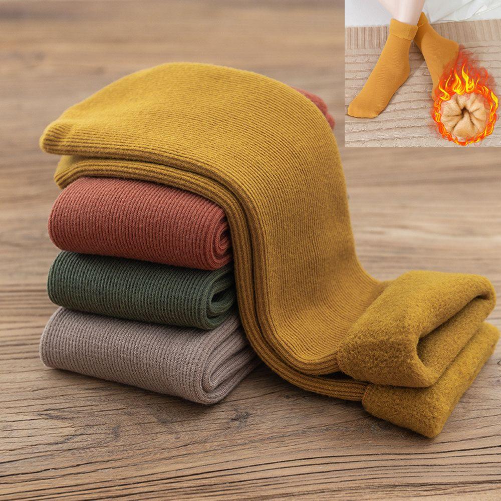 Autumn Winter Snow Boots Thicken Velvet Floor Socks Wool Cashmere Snow Socks Sleeping Warm Hosiery