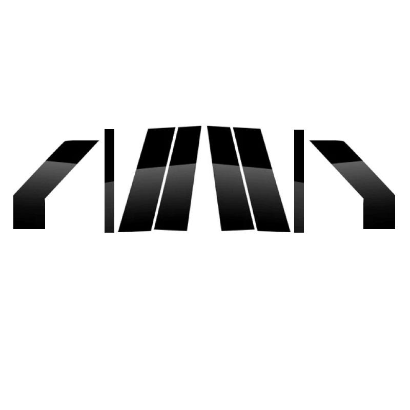 Углеродное волокно, черная автомобильная оконная дверная колонка, крышка стойки BC, накладка, подходит для Ford Everest 2016-ПК с зеркальным эффектом