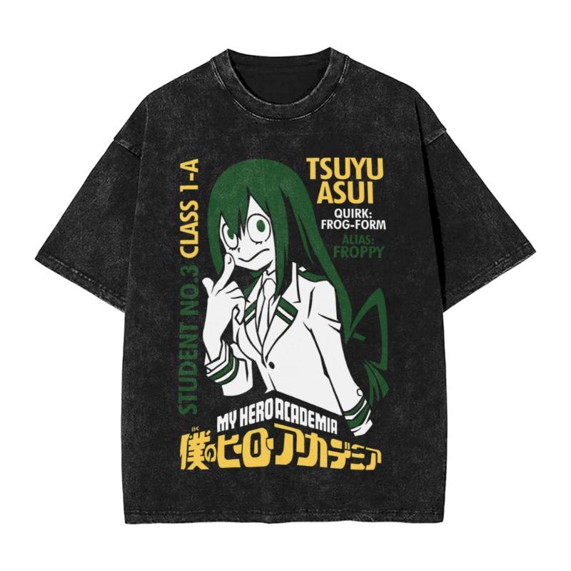 Summer Fashion 100% Cotton Washed Acid T-shirts Great Eight Islands of Japan Tuna Fish Vintage Wash Japanese Design Tees
