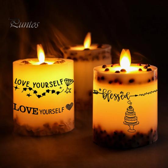 Наклейка на свечу, поговорки, узор, тату-пленка для свечей, сделай сам, украшение поверхности свечи для вечеринки, Дня святого Валентина