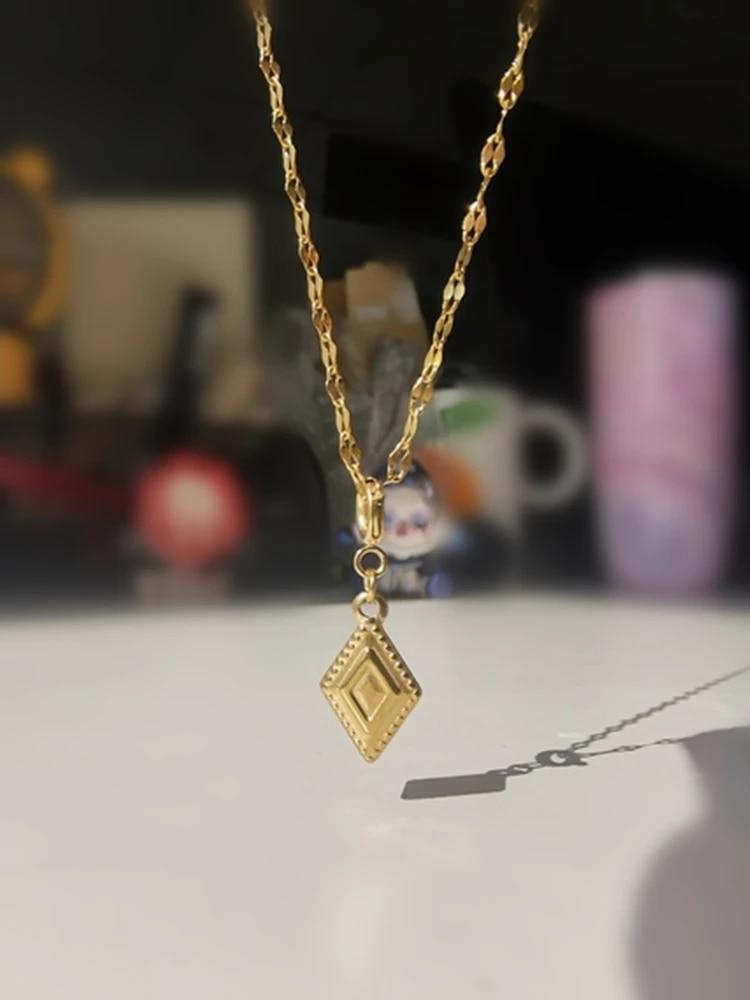 HangZhi 2021 новый корейский винтажный капля воды звезда круглый медведь овальный кулон ожерелье геометрический золотой цвет ювелирные изделия из титановой стали