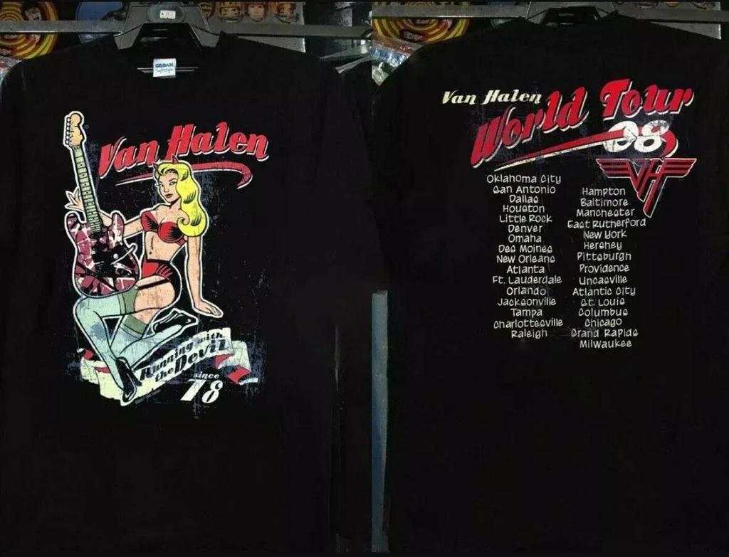Футболка Van Halen Running With The Devils since 78 Хлопок Унисекс Для фанатов