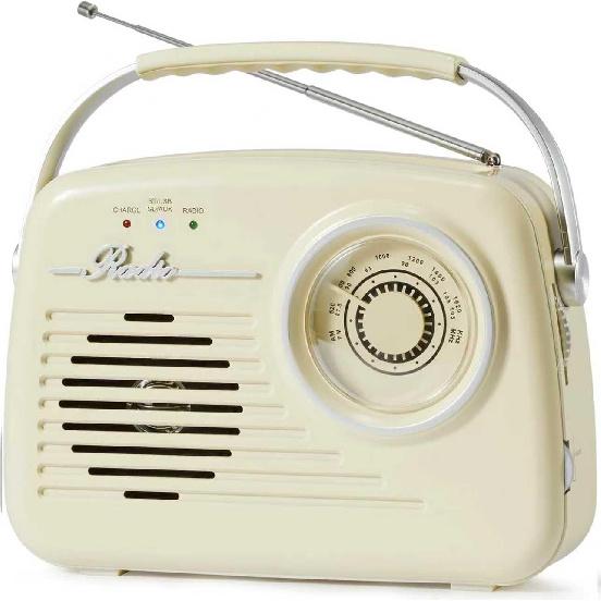 Портативное AM FM радио, Ретро радио на батарейках и от сети, Винтажное радио с Bluetooth, Простое в использовании большое колесо для дома/улицы/кухни