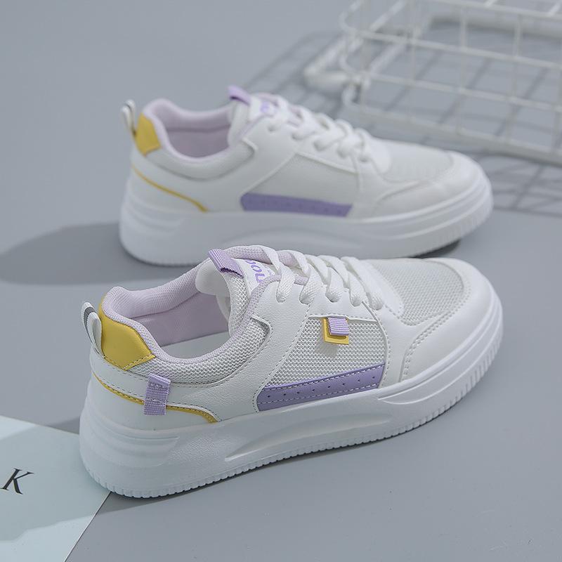 Весенние новые женские кроссовки из дышащей кожи белого цвета, женская универсальная повседневная обувь в корейском стиле