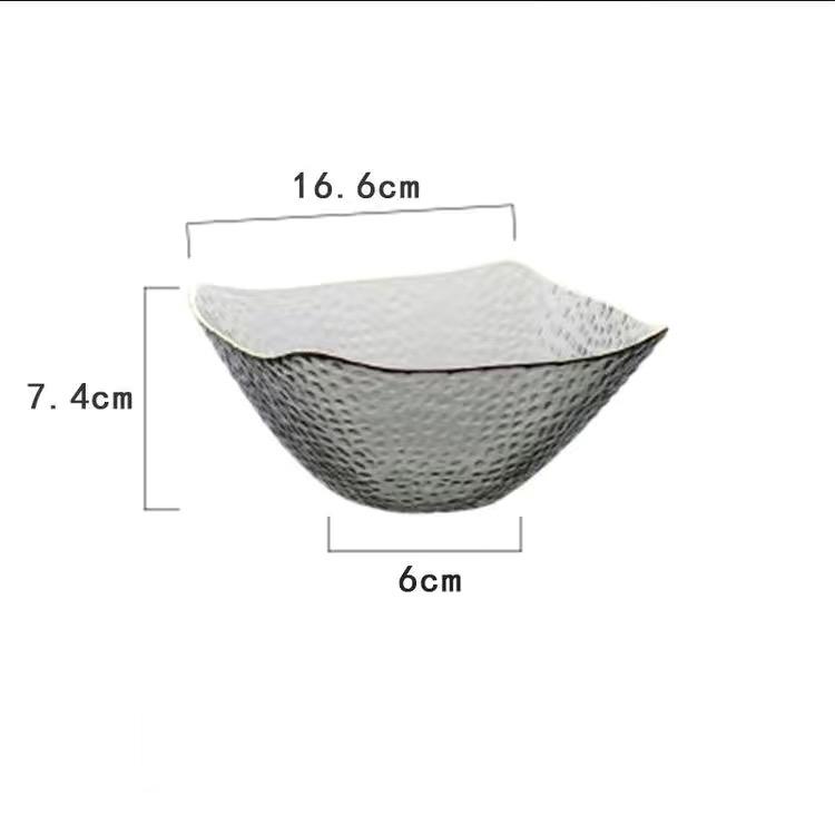 Квадратная салатница большой емкости, посуда, стеклянная салатница, миска для фруктов, миска для супа, миска для десерта, практичная кухонная утварь