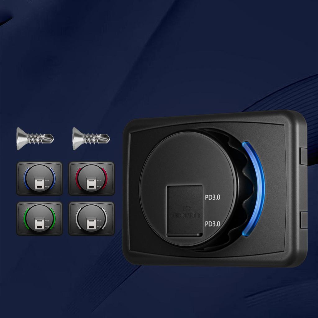 Double PD 3.0 Charger Socket For RV USB Outlet Adapter Quick Charger Car USB Socket With USB Charging Ports Power Socket