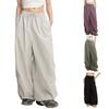 Girls Fashion Casual Wide Leg Sports Pants Elastic Waist Loose Pants Parachute Pants Paratrooper Cargo Pants