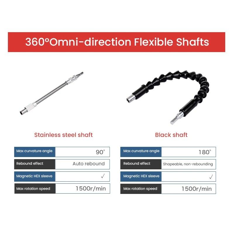 Bosch Professional Screwdriver Bit Flexible Shaft 11Pcs Kit 200mm 300mm Screwdriver Bits Flexible Shaft Kit 360°Omni-direction 11Pcs Kit