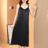 Sexy Women Satin Dress Summer  Strap Sleeveless Silk Dress Women Loose Long Dress Oversized Casual Dresses Robe Femme 14306