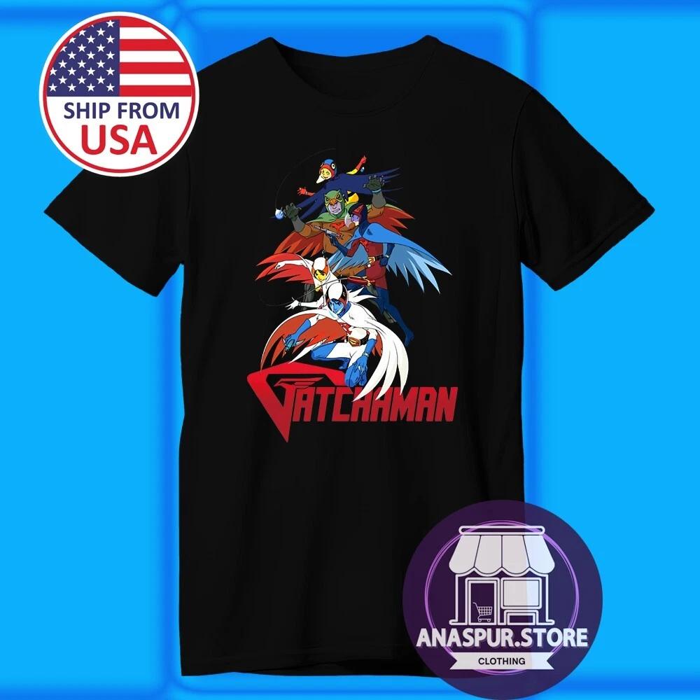 Gatchaman Retro Cartoon Men's Black Size S-5XL