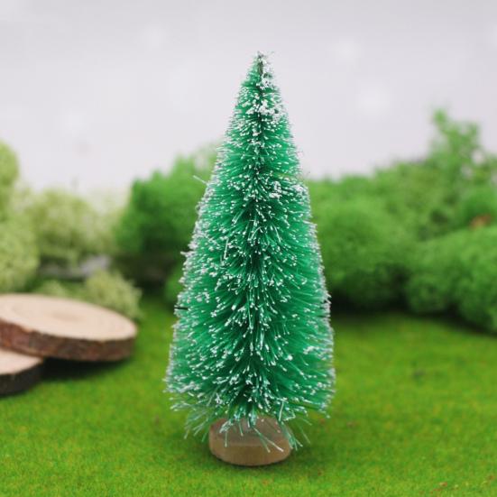 8Pcs Christmas Tree Ornaments Artificial Snowy Pine Tree Figurines Miniature Xmas Tree Statues for Home Table Desk Office Decoration