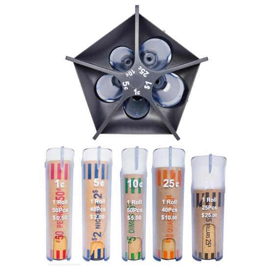 Монетный органайзер 5 в 1 сортировщик монет трубка счетчик монет с монетой