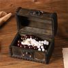 Vintage Wooden Treasure Chests Lockable Jewelry Storage Box Antique Style Decorative Organizers for Home Bedroom Decors