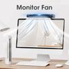 Monitor Fan With Lights Bar Clip-On Computer Screen Desk Fans Mini Air Cooler Adjustable For Office Household USB Fan