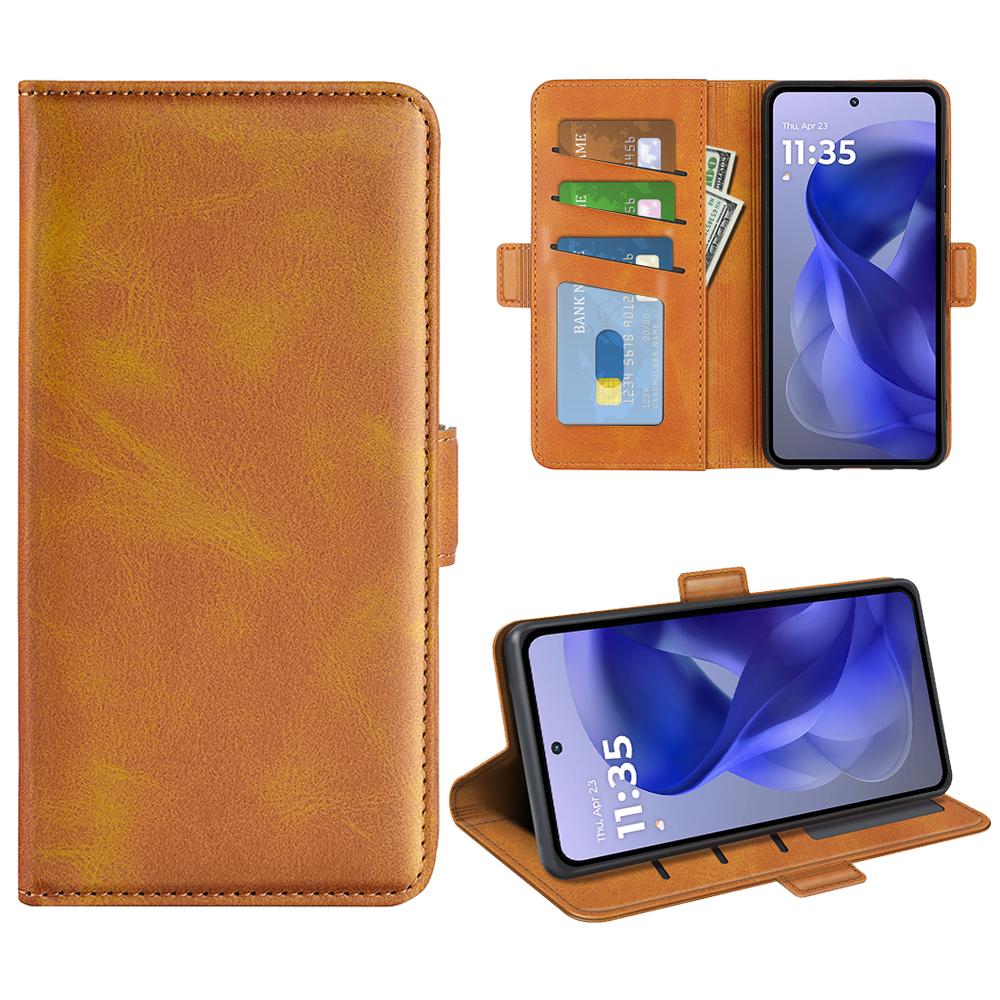 Для Motorola Moto G Power (2025) Чехол-кошелек из телячьей кожи с текстурой