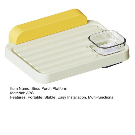 Платформа для жердочки для птиц Пластиковая подставка для жердочки для попугаев Полка с кормушкой Аксессуары для клетки для попугаев Кореллы Неразлучники Волнистые попугайчики