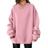 Women Winter Tops Women's Long Sleeve Sweatshirt Casual V-neck Loose Fit Pollover Fleece Tops