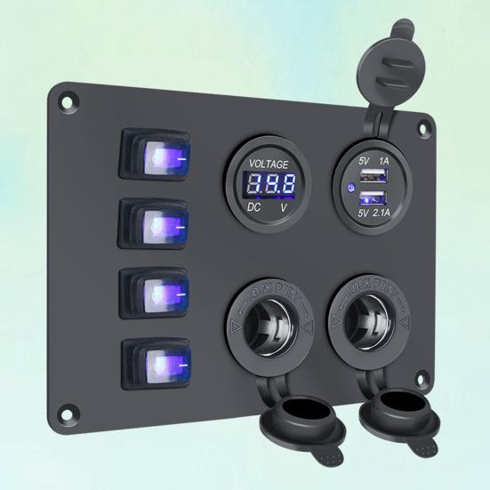 Удобная панель дисплея с автоматическим переключением напряжения, водонепроницаемая 45388 12-24 В, панель автомобильного USB-переключателя зарядного устройства