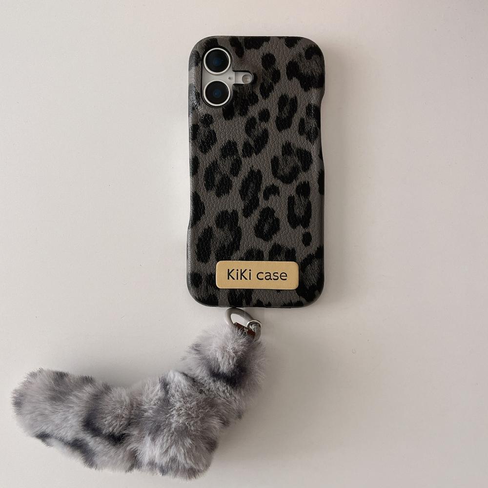 Luxury Leopard Pattern Animal Pu Leather Couple Soft Case For Iphone 16 15 14 11 12 13 Pro Max Iphone Cover With Lanyard
