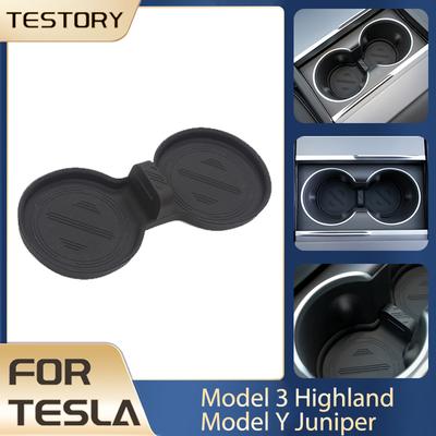 For Tesla Model Y Juniper 2026 Accessories Cup Holder Center Console TPE Cup Holder Limiter For Tesla Model 3 Highland 2024-2026