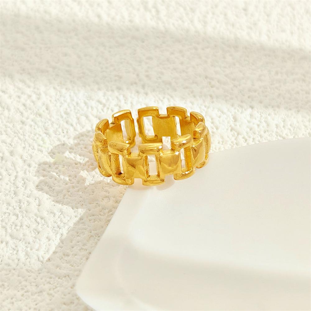 Инновационные регулируемые геометрические минималистичные украшения из нержавеющей стали с покрытием из настоящего золота