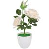 1 Set Artificial Potted Plant Cut Evenly Clear Texture Plastic Table Decor Simulation Rose Flower for Party