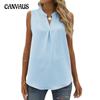 Summer Women's Vest Solid Color Chiffon Shirt Loose V-neck Pullover Sleeveless Top Vest