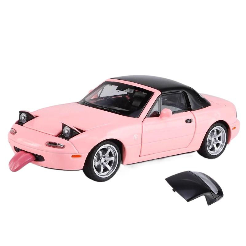 Миниатюрная 1/32 Mazda MX5 литая под давлением металлическая игрушечная модель автомобиля MX-5 звук и свет коллекция хобби подарки для детей мальчиков и детей