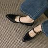 Krazing Pot Овечья кожа Лето Весна Осень Зима Средний каблук Женские Туфли Мэри Джейн с круглым носком Неглубокие лодочки