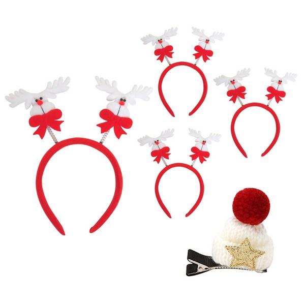Повязка на голову для куклы Рудольфа, 4 предмета + меховая шапка, рождественская заколка